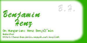 benjamin henz business card